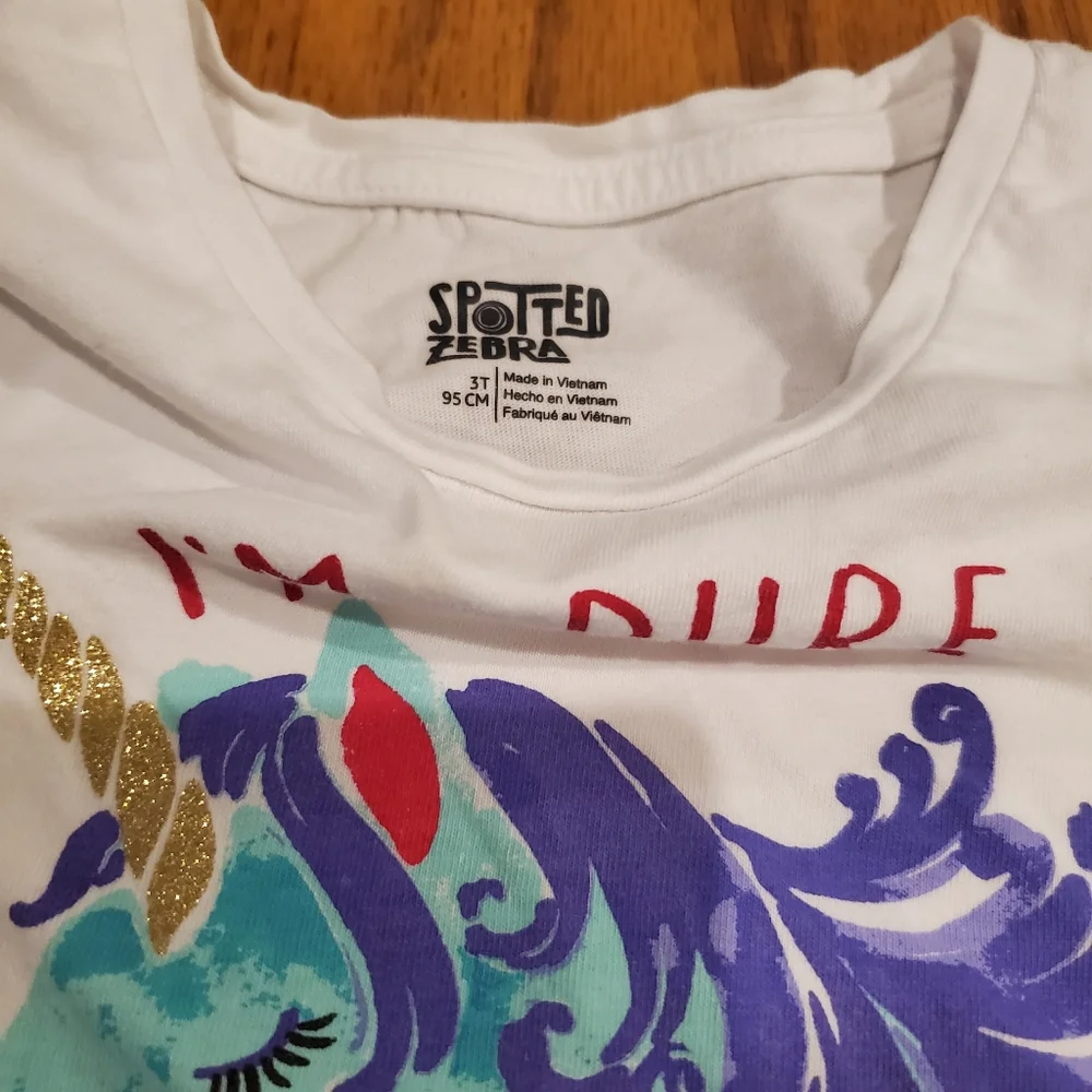 Unicorn Tee Shirt 3T Spotted Zebra - Picture 5 of 9